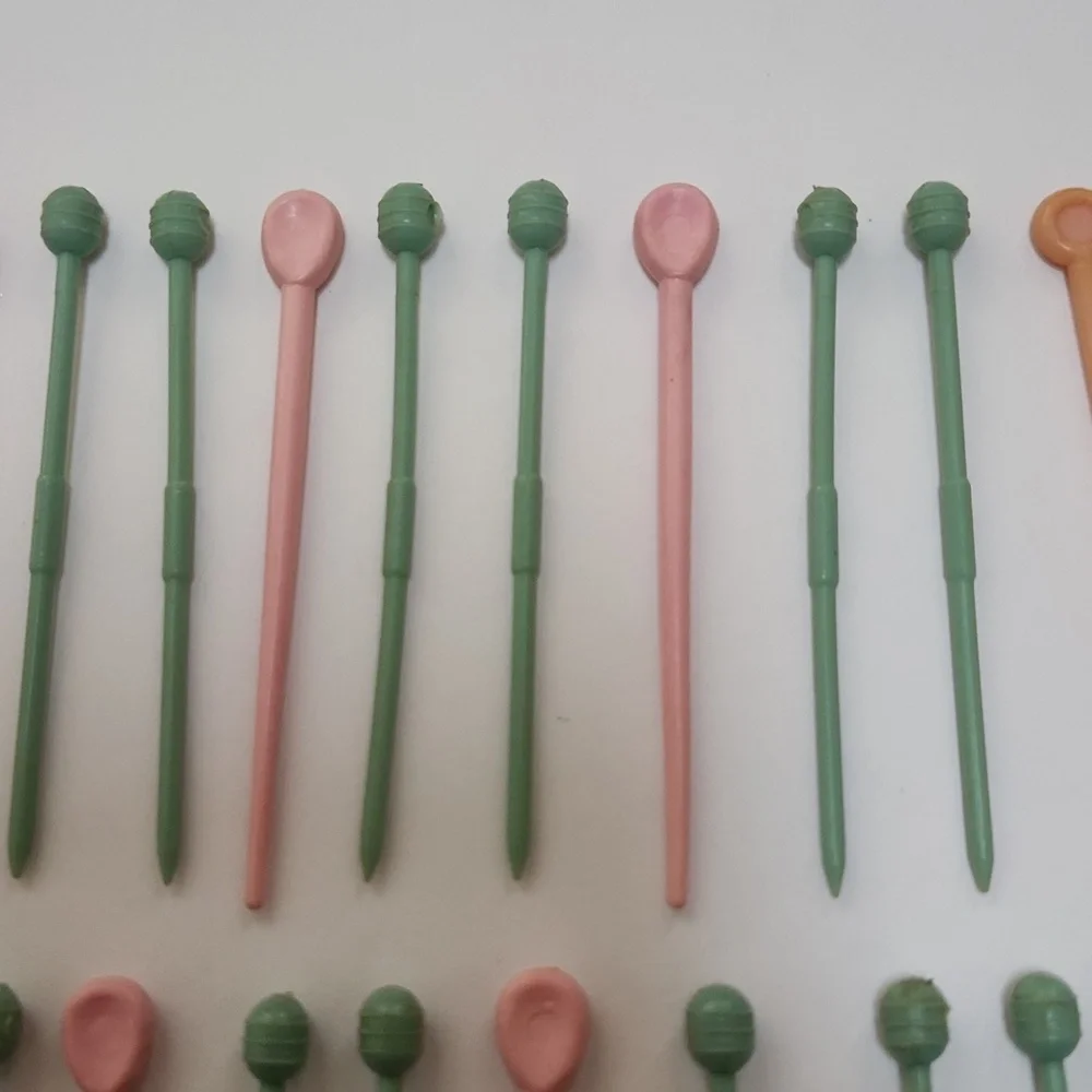 Vintage Plastic Pink Blue Peach Hair Roller Picks Pins Curlers hairstyling - Picture 3 of 7
